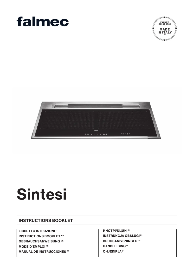 Page 1 de la notice Manuel utilisateur Falmec Sintesi