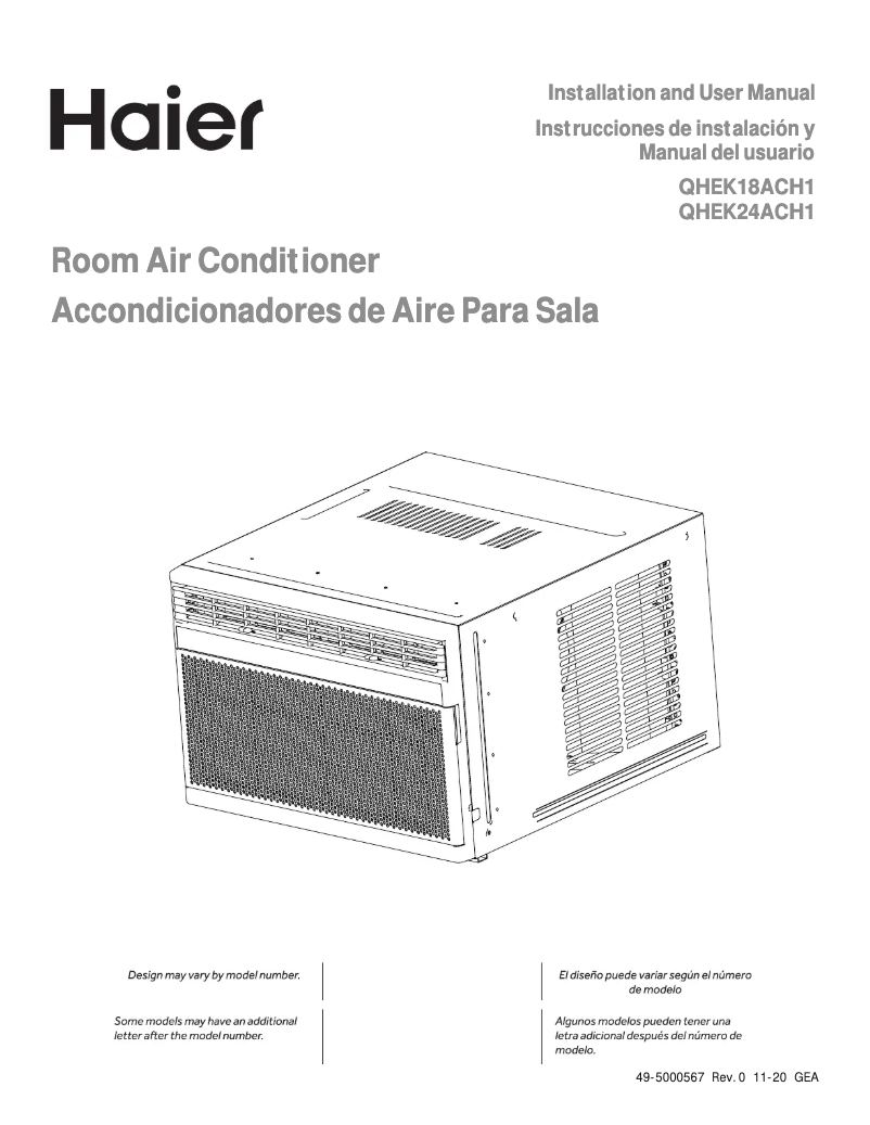 Page 1 de la notice Manuel utilisateur Haier QHEK18AC
