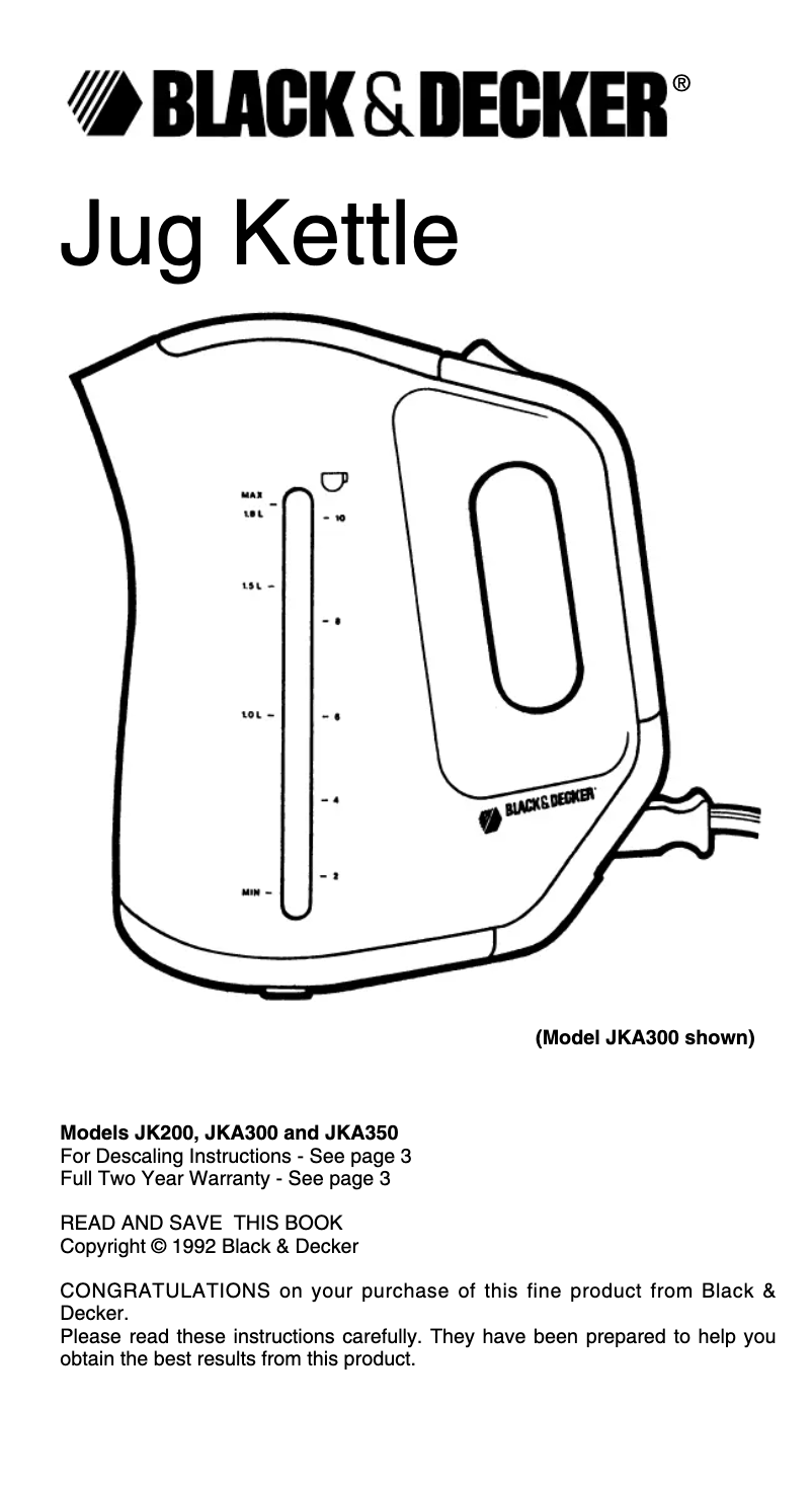 Página 1 del manual Manual de usuario Black & Decker JK200