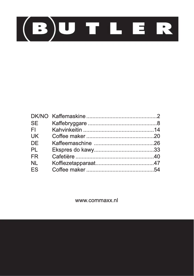 Page 1 de la notice Manuel utilisateur Butler 16100128