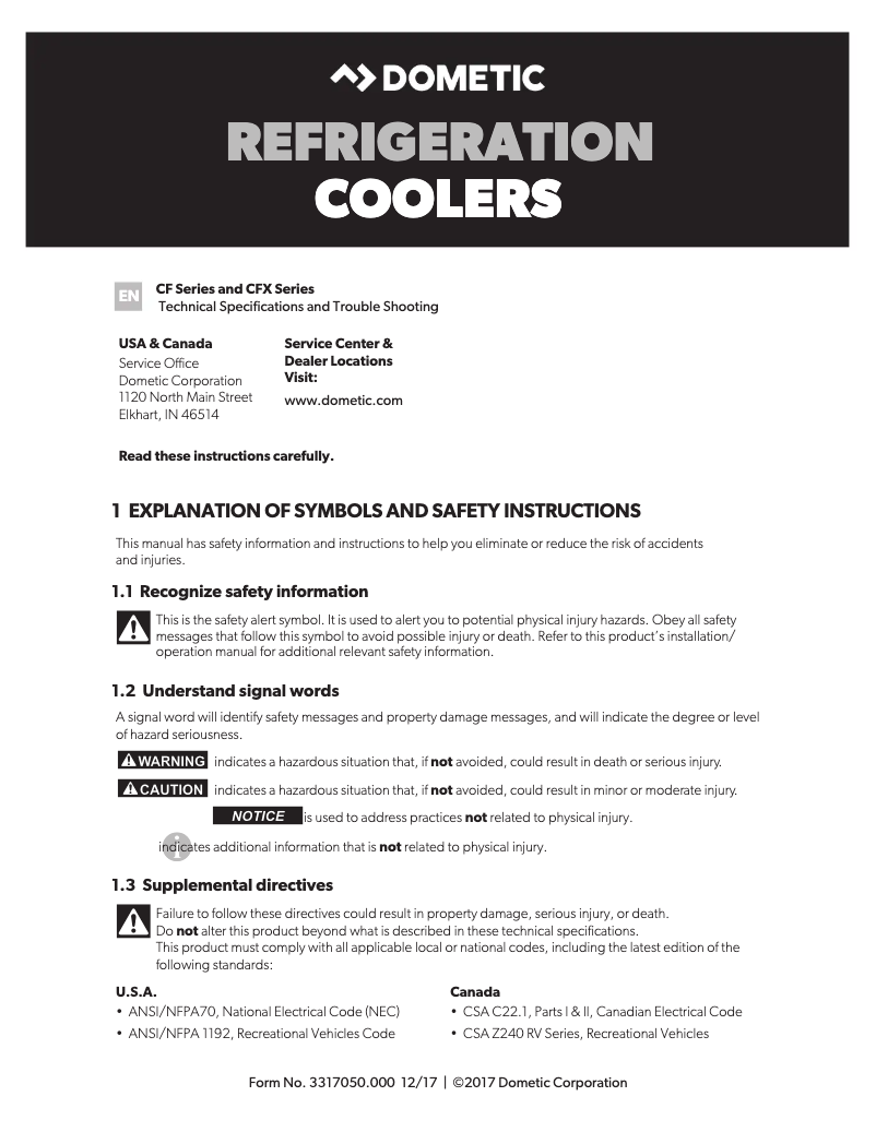 Imagen de la primera página del manual del dispositivo CF IC110
