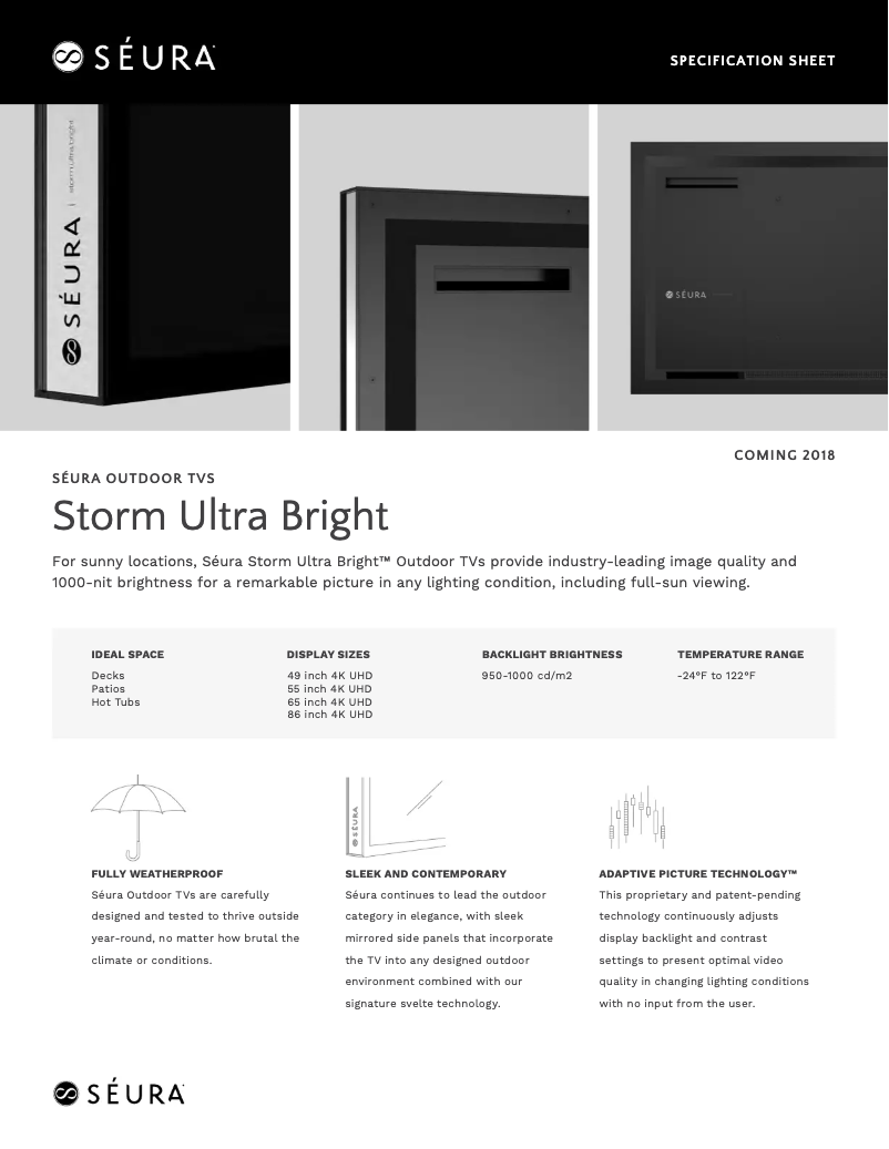 Page n°1 - Fiche technique Seura Storm Ultra Bright