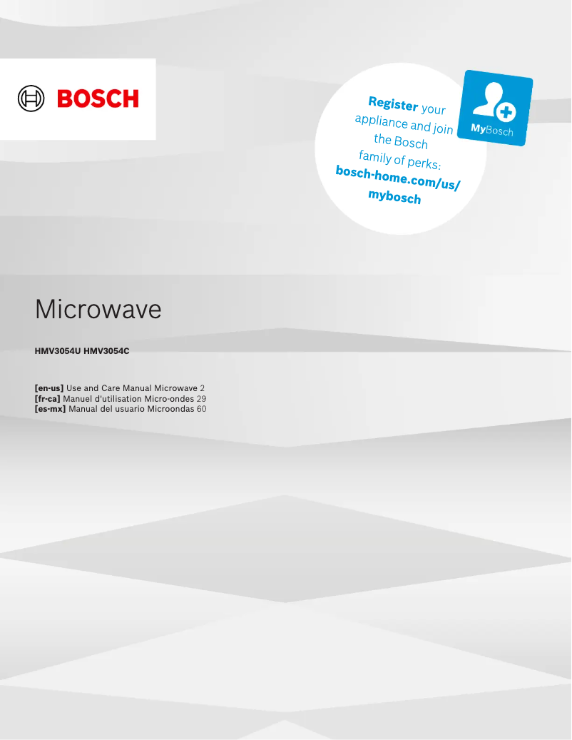 Página 1 del manual Manual de usuario Bosch HMV3054U