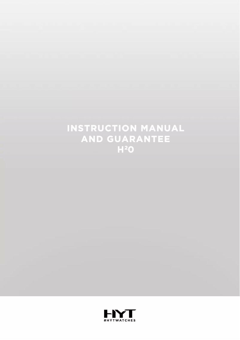 Image de la première page du manuel de l'appareil H20