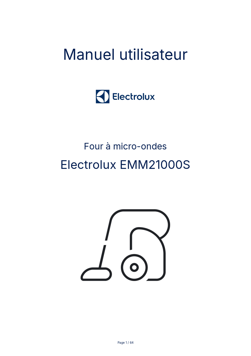 Page n°1 - Manuel utilisateur Electrolux EMM21000S