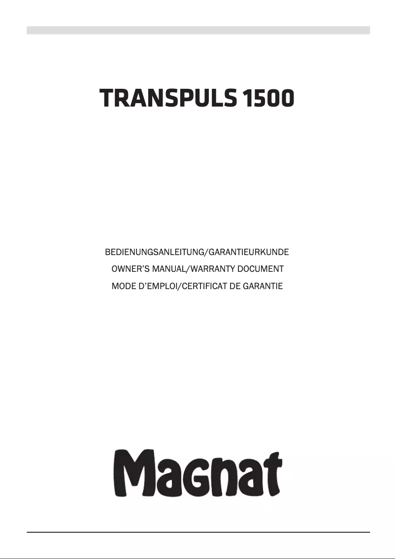 Image de la première page du manuel de l'appareil Transpuls 1500