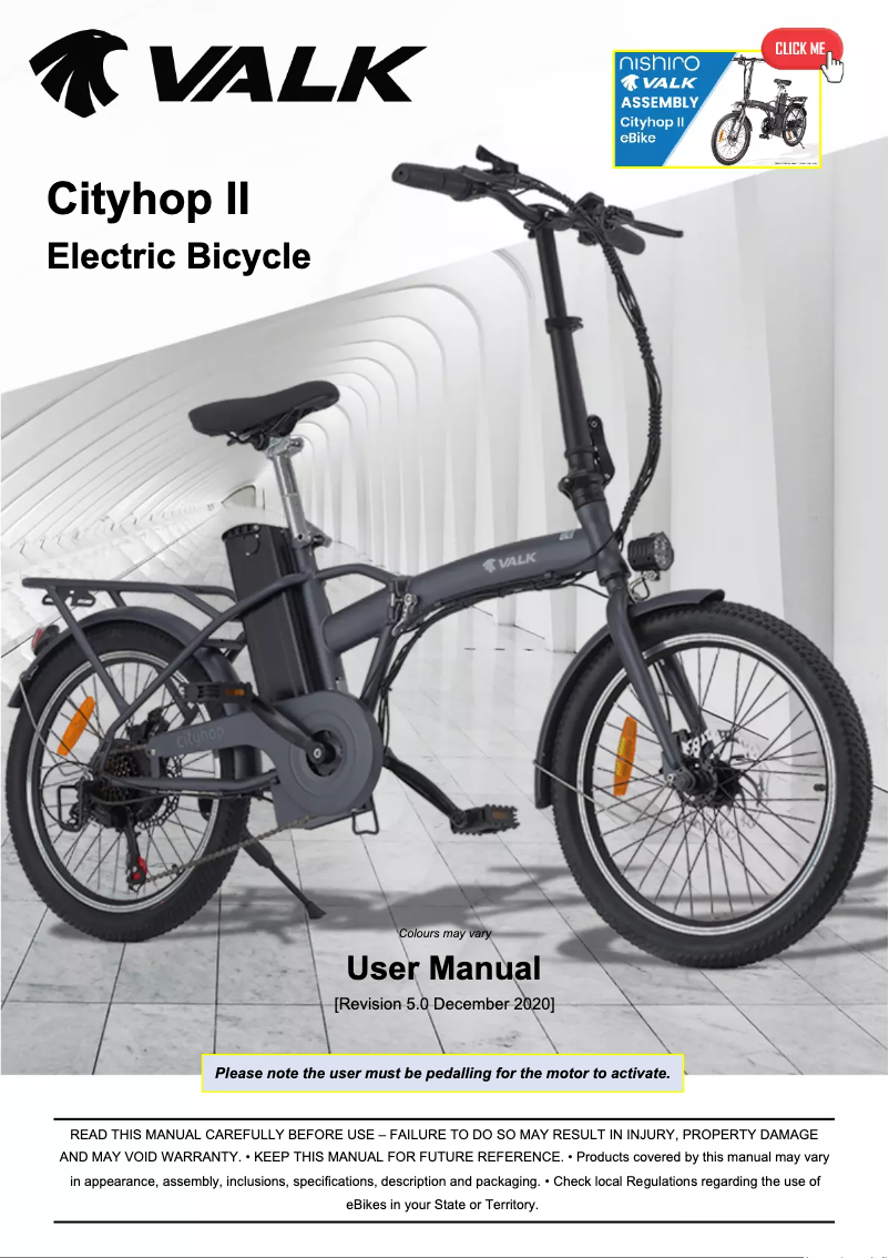 Image de la première page du manuel de l'appareil Cityhop II