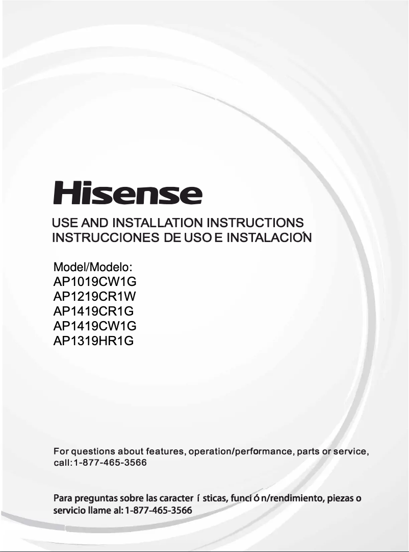 Page n°1 - Manuel utilisateur Hisense AP1419CW1G