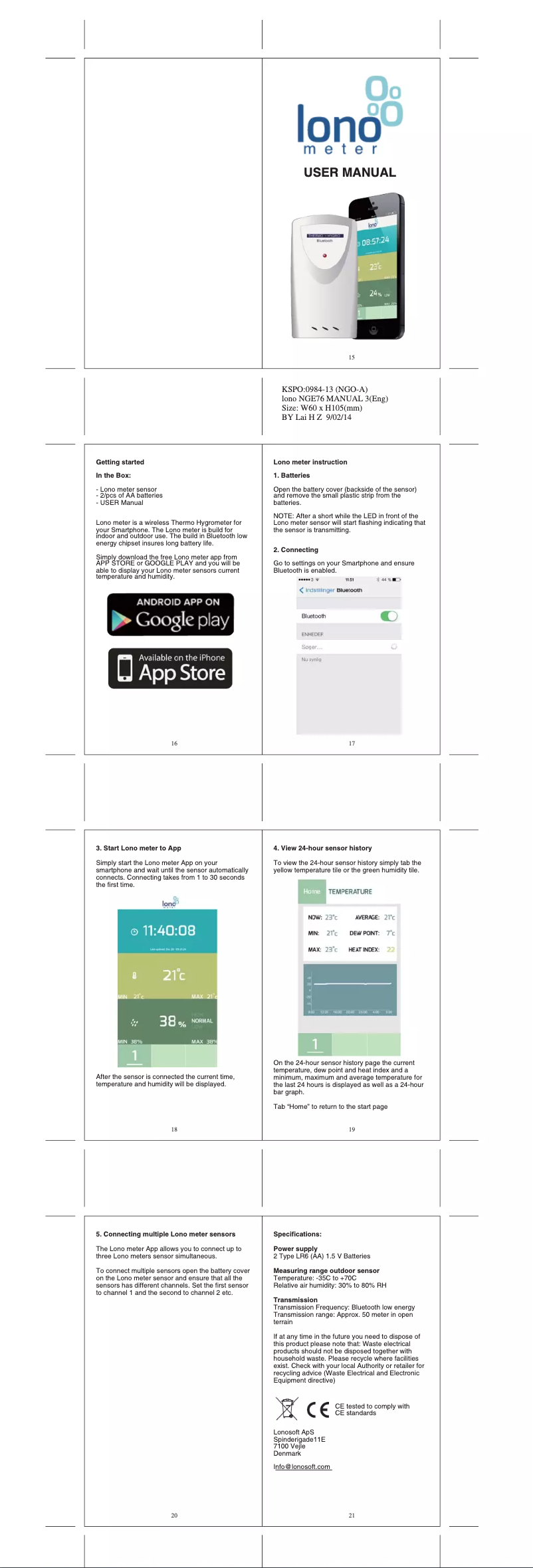 Page n°1 - Manuel utilisateur Ventus W030