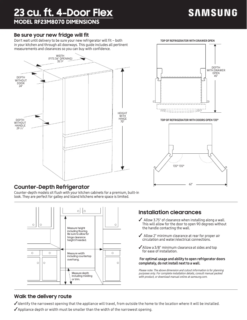 Image de la première page du manuel de l'appareil RF23M8070SG