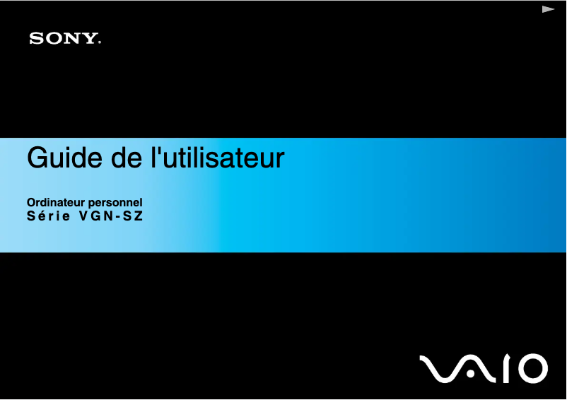 Page 1 de la notice Manuel utilisateur Sony Vaio VGN-SZ5VN