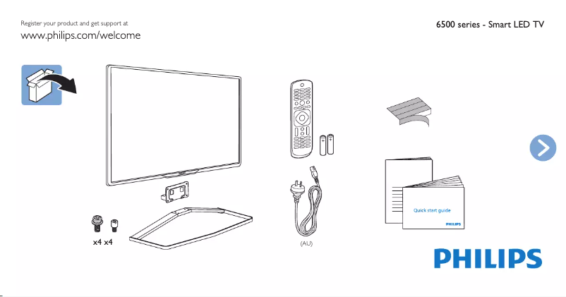 Page n°1 - Guide de démarrage rapide Philips 42PFT6509S