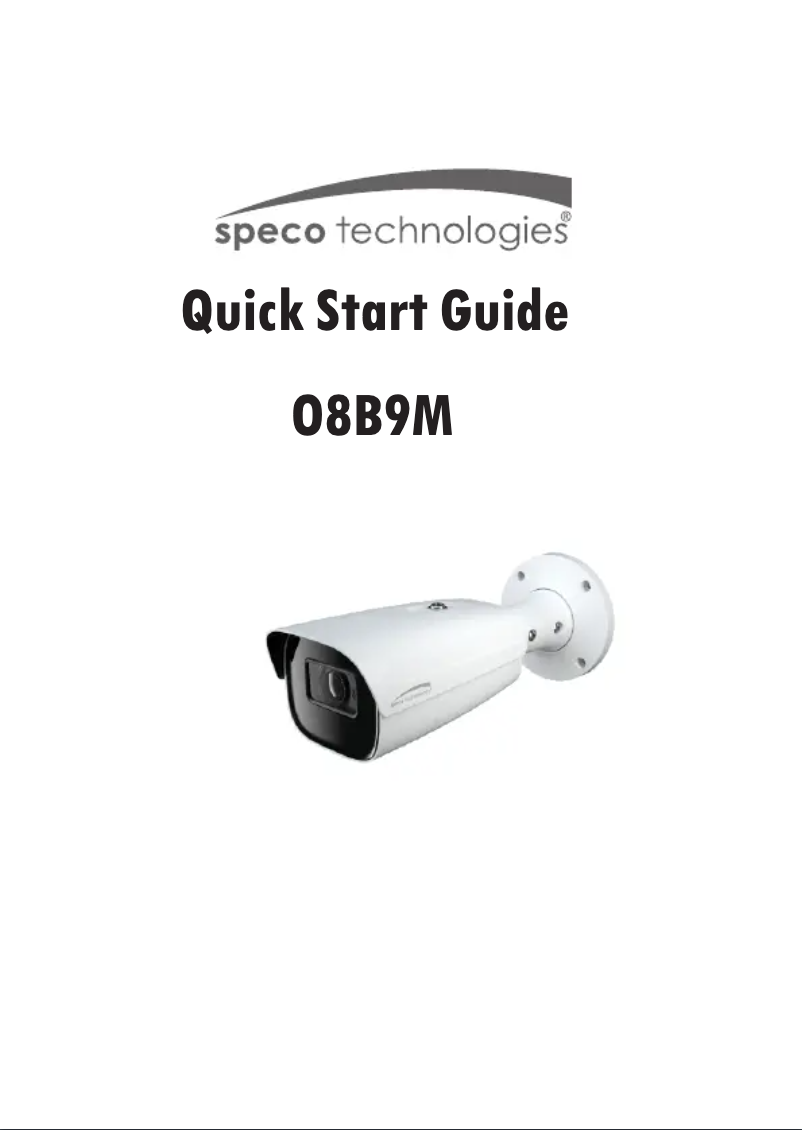Page n°1 - Guide de démarrage rapide Speco Technologies O8B9M