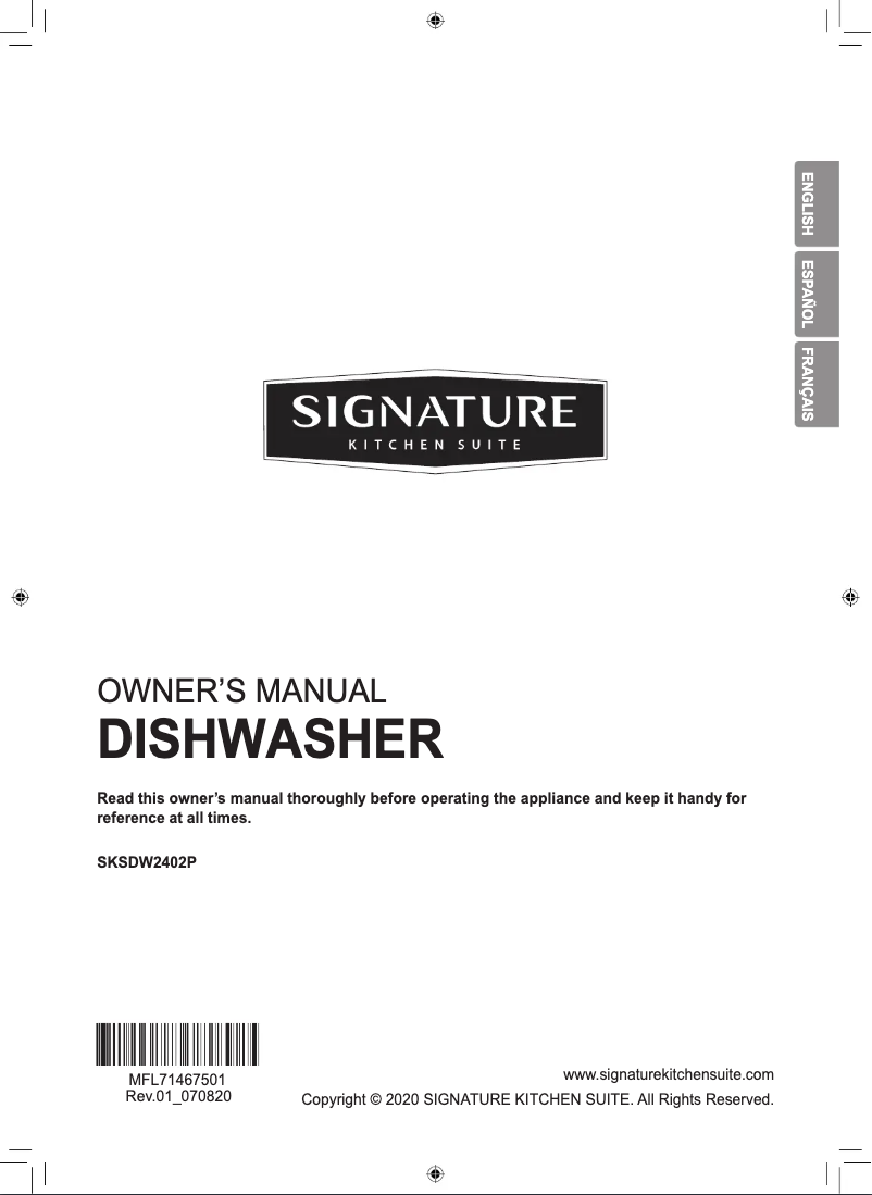 Page 1 de la notice Manuel utilisateur LG SKSDW2402P