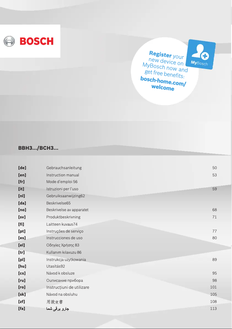 Page n°1 - Manuel utilisateur Bosch Flexxo 2in1 BCH3P210