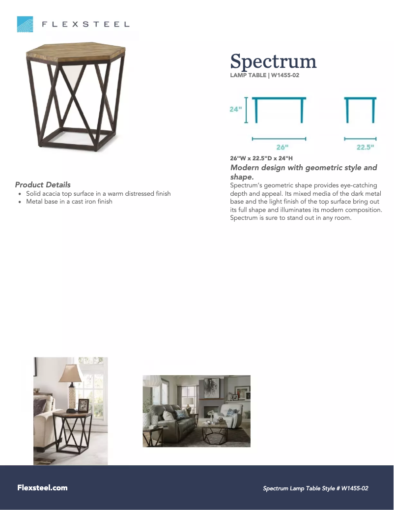 Page n°1 - Manuel utilisateur Flexsteel Spectrum W1455-02