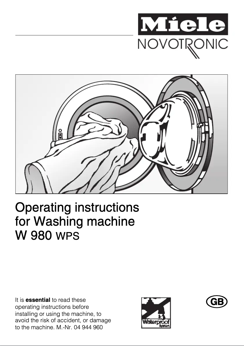 Page 1 de la notice Manuel utilisateur Miele W 980