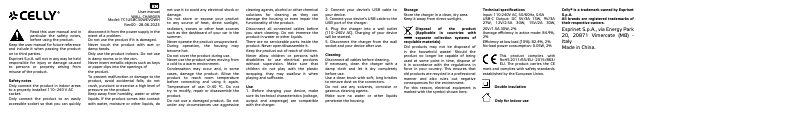 Page 1 de la notice Manuel utilisateur Celly TC1USBC30WEVOWH