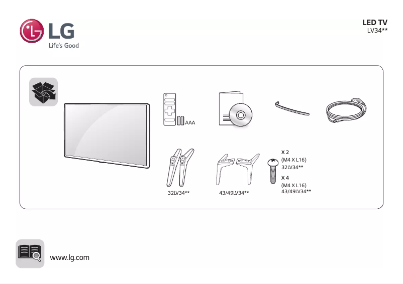 Page 1 de la notice Manuel utilisateur LG 32LV340HLA