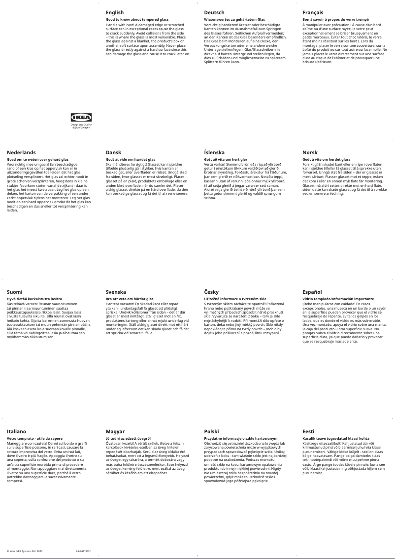 Page 1 de la notice Manuel utilisateur Ikea BERGSBO 702.074.03