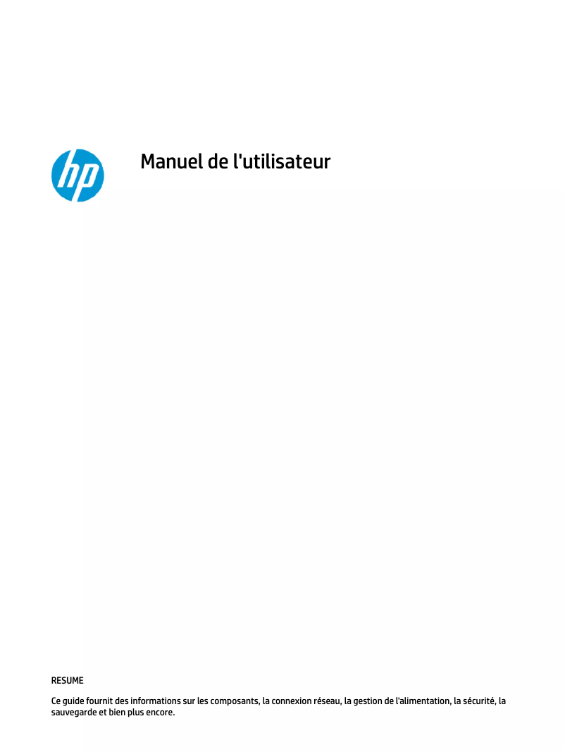 Page 1 de la notice Manuel utilisateur HP Probook 430 G8