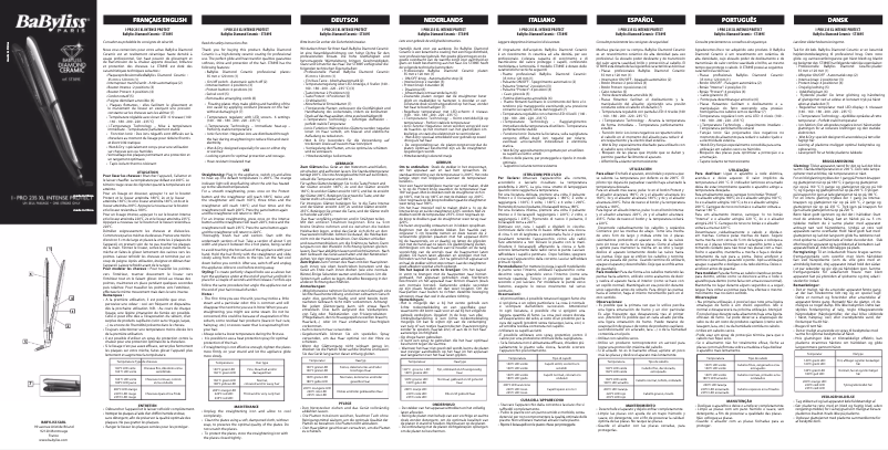 Page 1 de la notice Manuel utilisateur BaByliss Diamond iPro ST389E