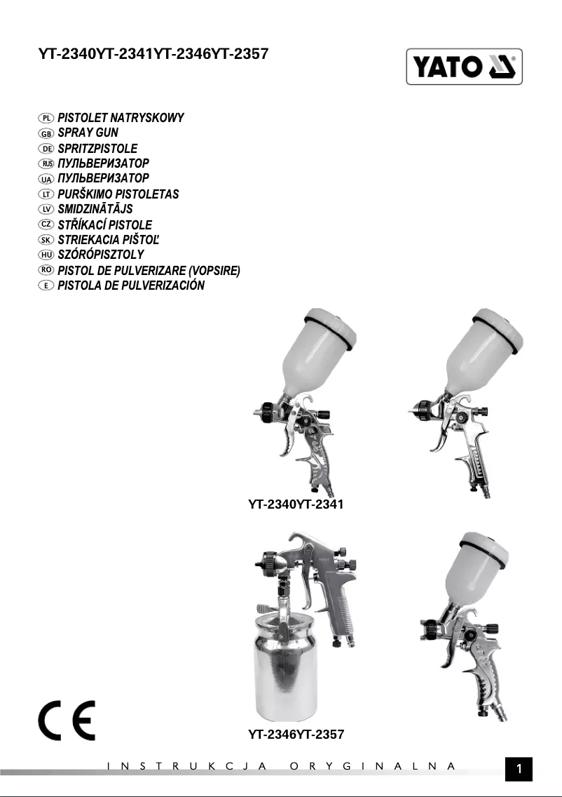 Image de la première page du manuel de l'appareil YT-2340