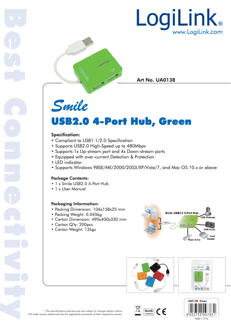Page 1 of the manual User Manual LogiLink UA0138