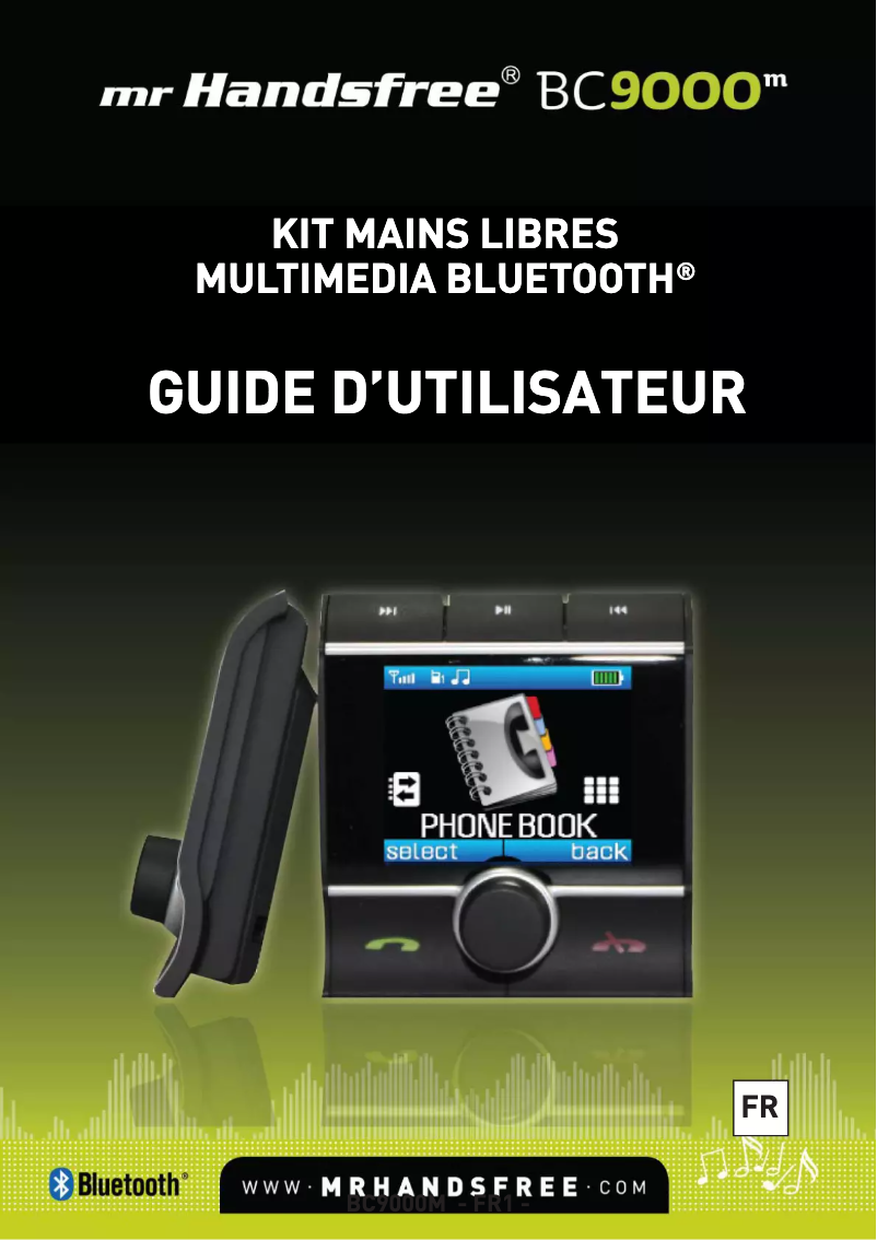 Page 1 de la notice Manuel utilisateur Mr. Handsfree BC9000m