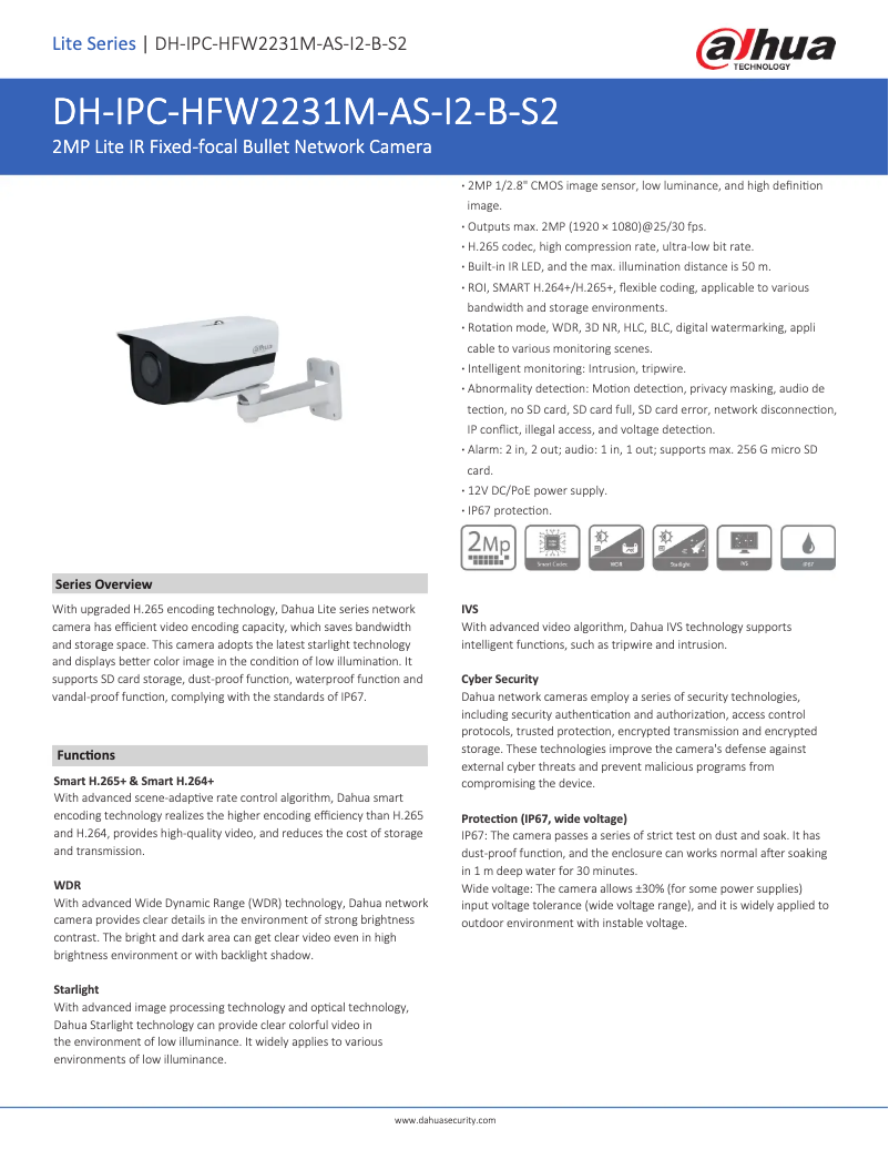Image de la première page du manuel de l'appareil IPC-HFW2231M-AS-I2-B-S2
