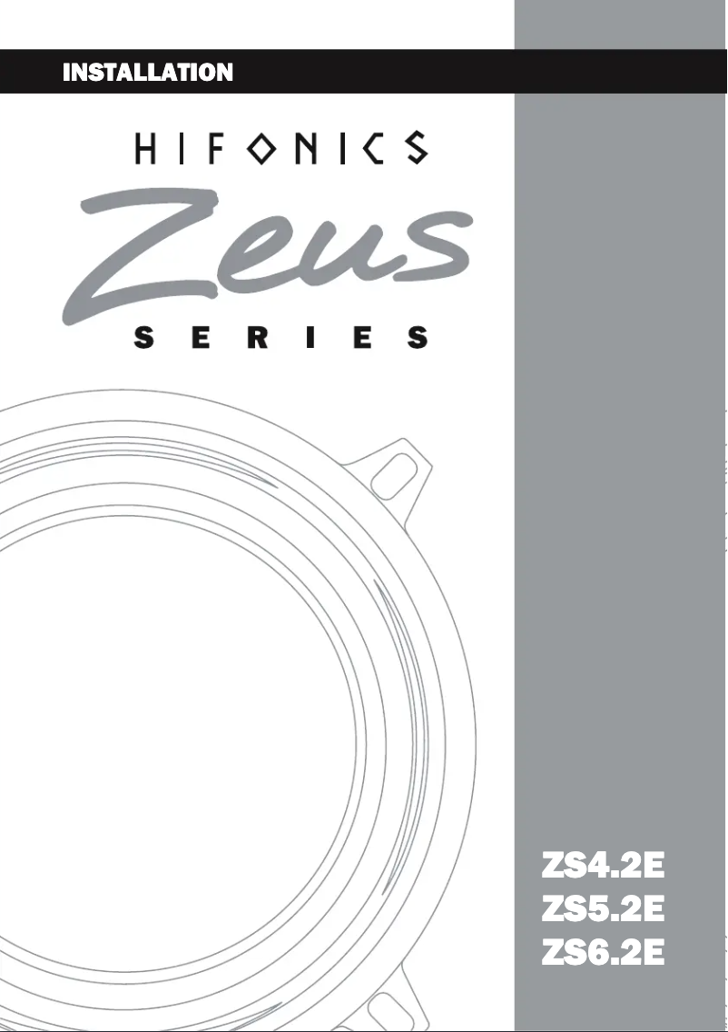 Page 1 de la notice Manuel utilisateur Hifonics Zeus ZS4.2E