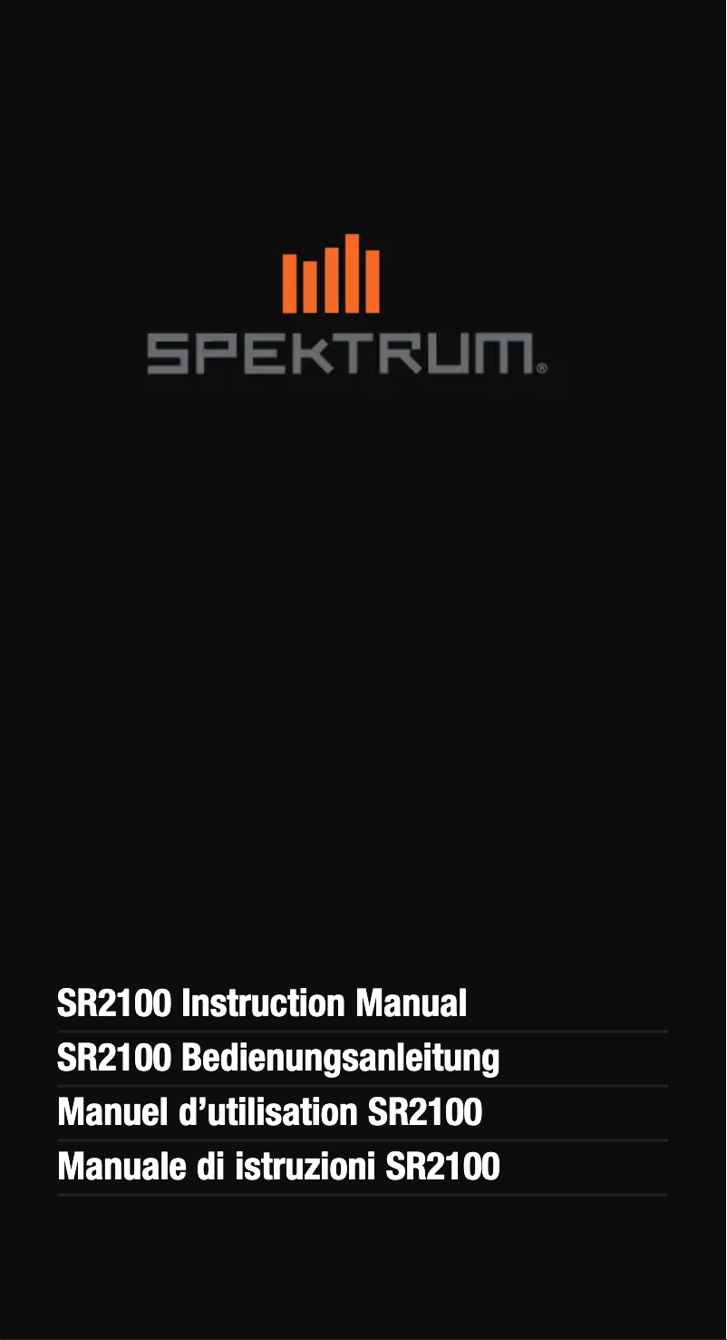 Page n°1 - Manuel utilisateur Spektrum SR2100