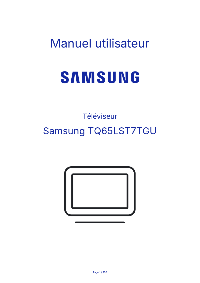 Page n°1 - Manuel utilisateur Samsung TQ65LST7TGU