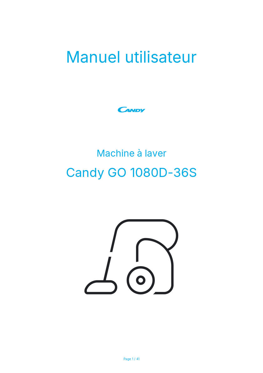 Image de la première page du manuel de l'appareil GO 1080D-36S