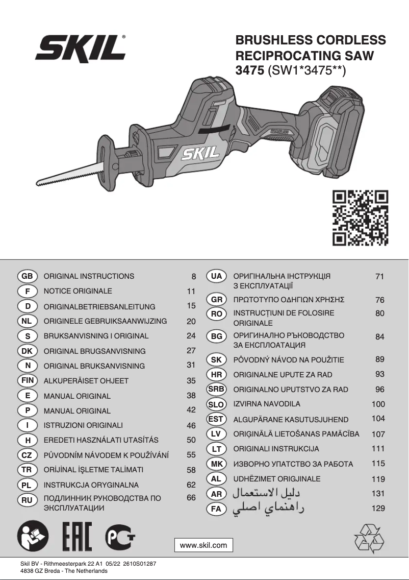 Page 1 de la notice Manuel utilisateur Skil 3475 FA
