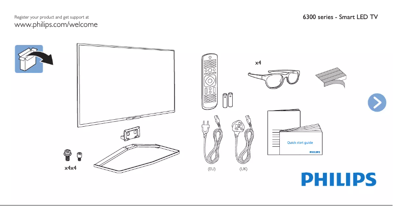 Page 1 of the manual Quick Start Guide Philips 55PFK6309