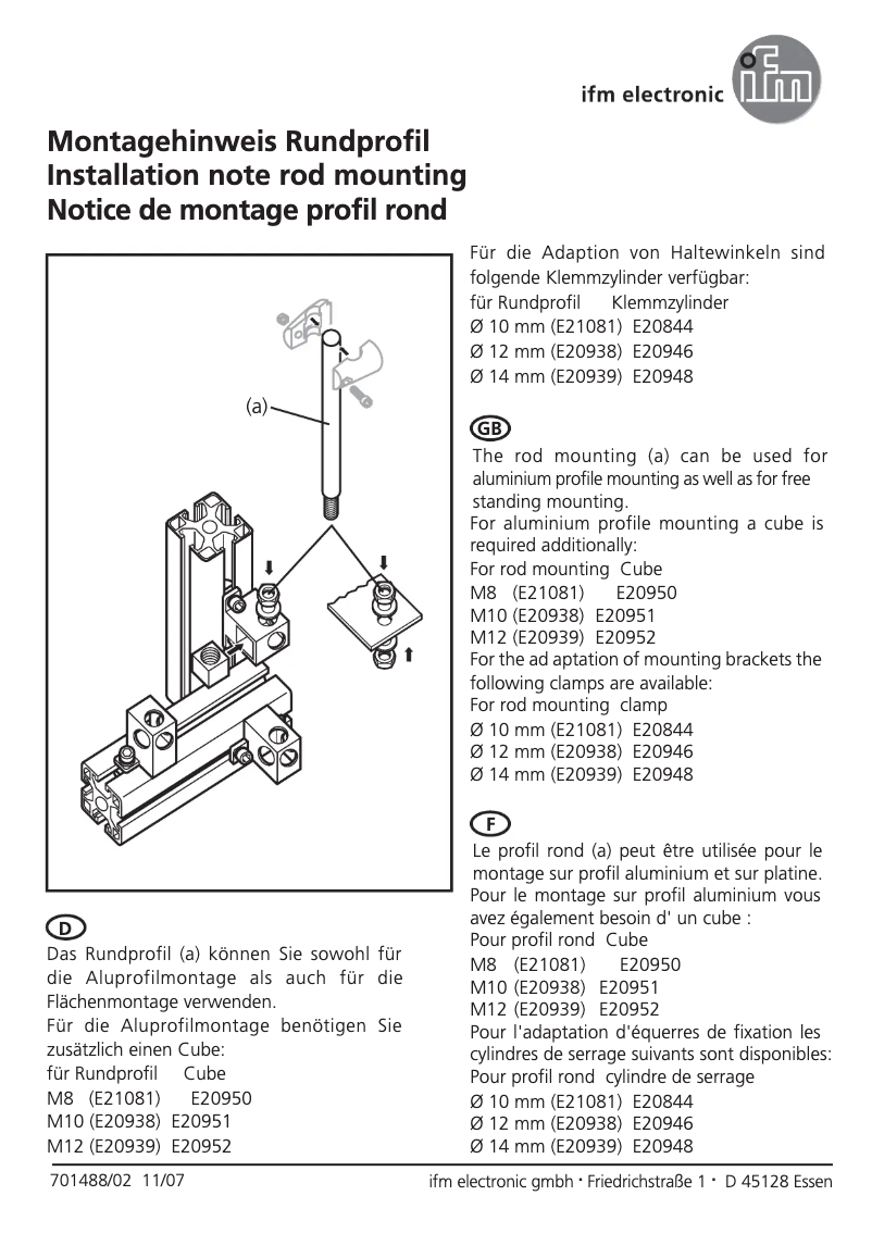 Page 1 de la notice Manuel utilisateur IFM E20939