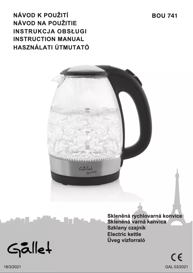 Page 1 de la notice Manuel utilisateur Gallet Brinay BOU741