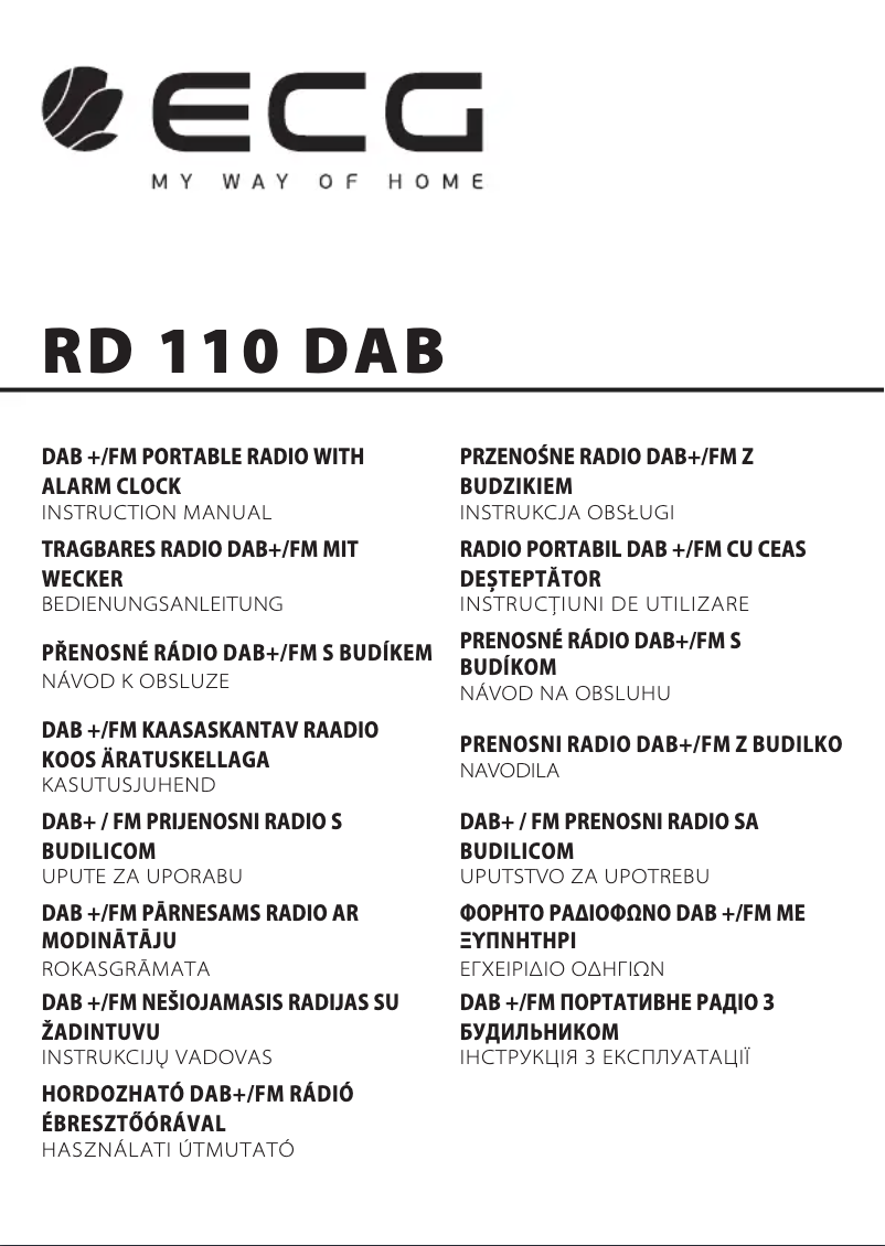 Page 1 de la notice Manuel utilisateur ECG RD 110 DAB