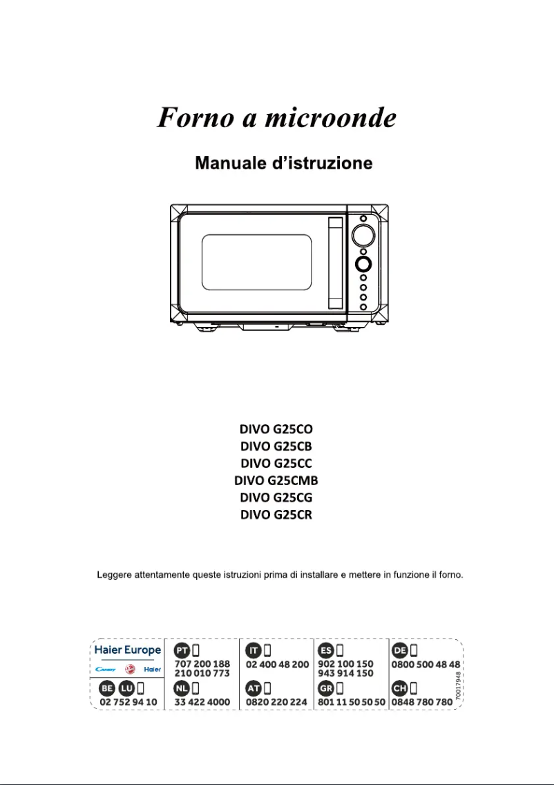 Page n°1 - Manuel utilisateur Candy DIVO G25CG