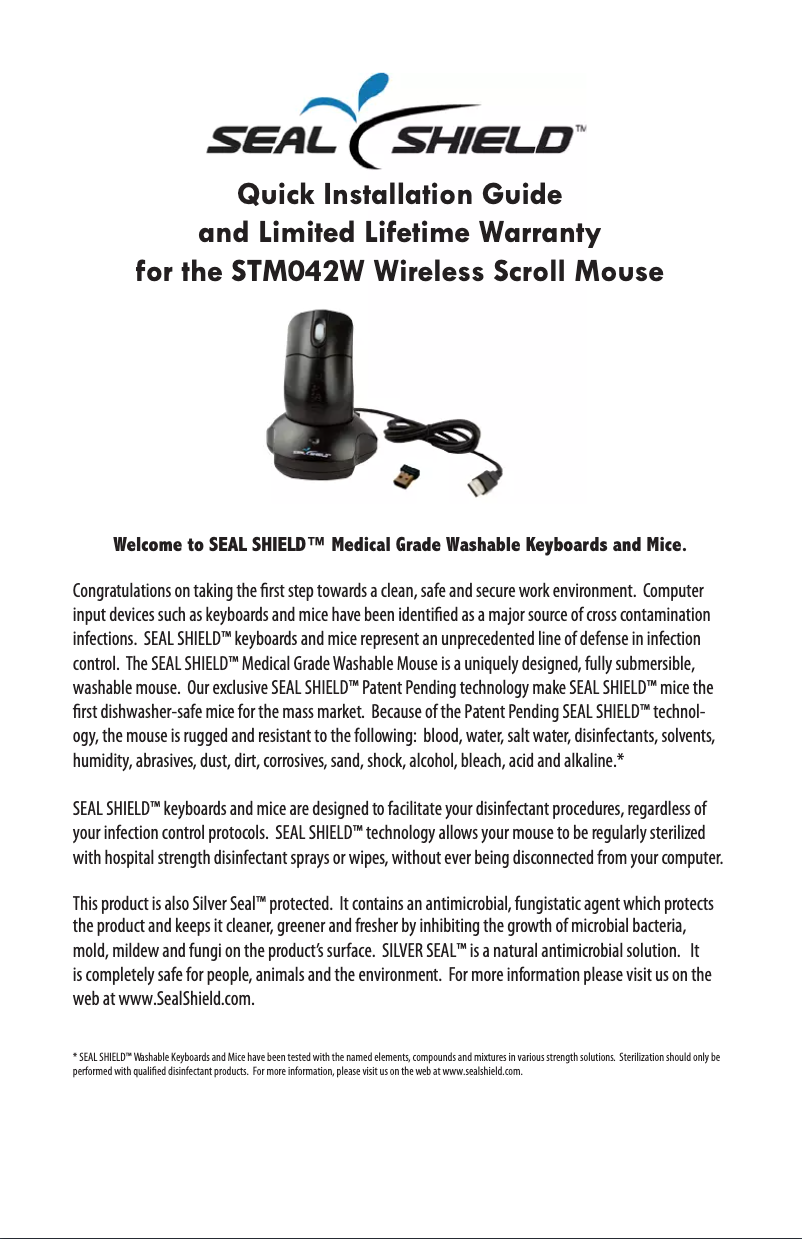 Page n°1 - Manuel utilisateur Seal Shield STWM042