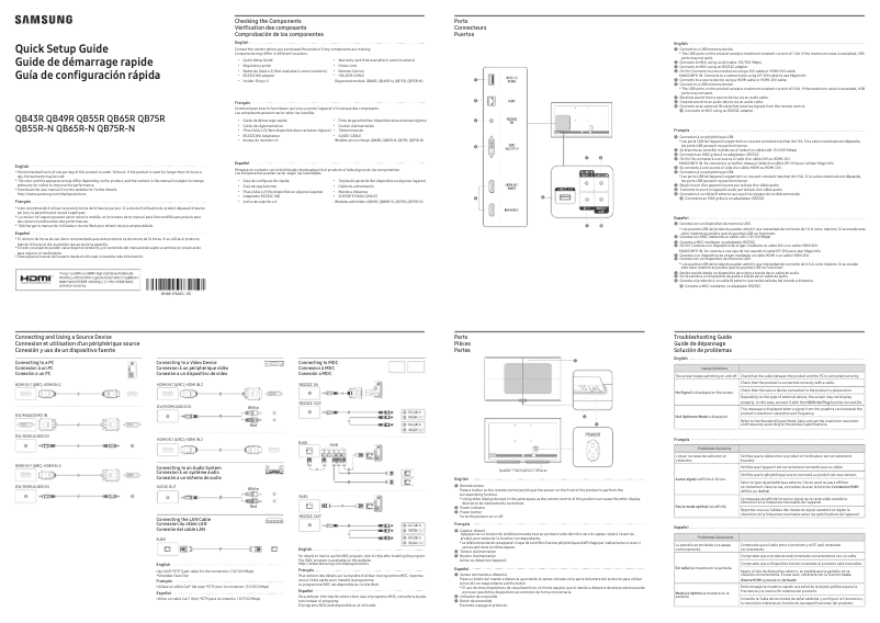 Page n°1 - Manuel utilisateur Samsung QB75R-N