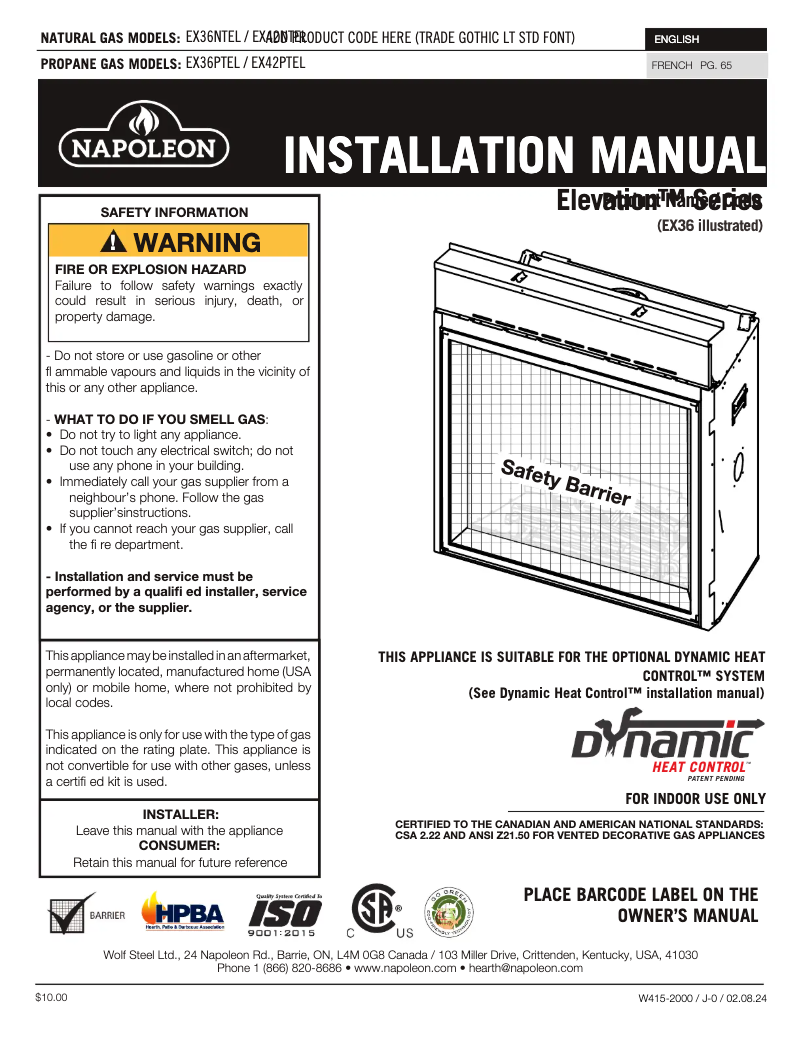 Image de la première page du manuel de l'appareil Elevation X 42