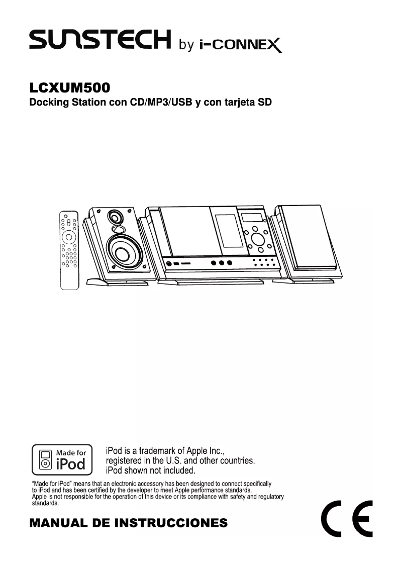 Page n°1 - Manuel utilisateur Sunstech LCXUM500iPod