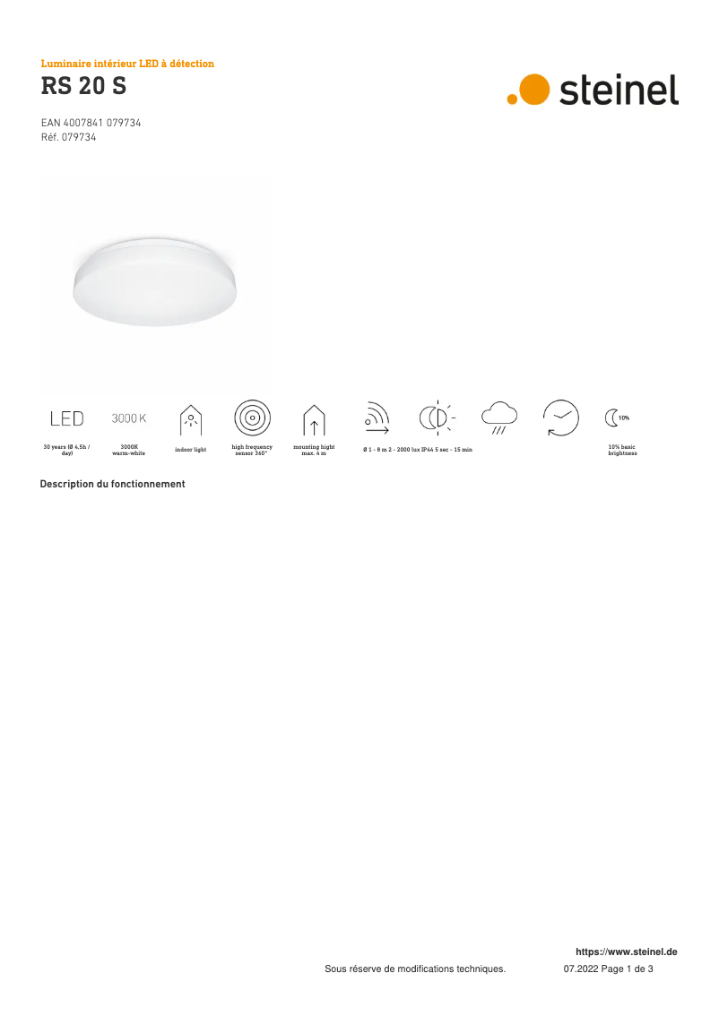 Image de la première page du manuel de l'appareil RS 20 S