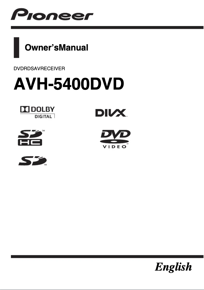 Image de la première page du manuel de l'appareil AVH-5400DVD