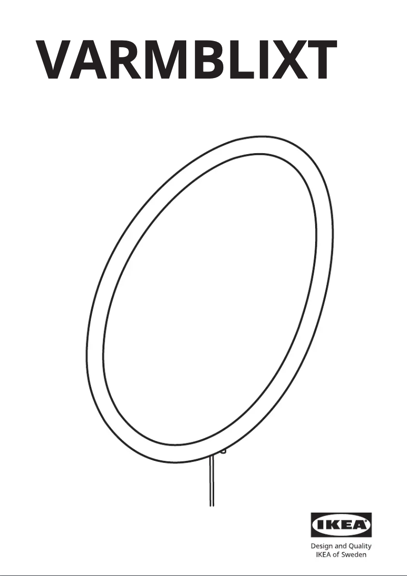 Page 1 de la notice Manuel utilisateur Ikea VARMBLIXT 105.314.66