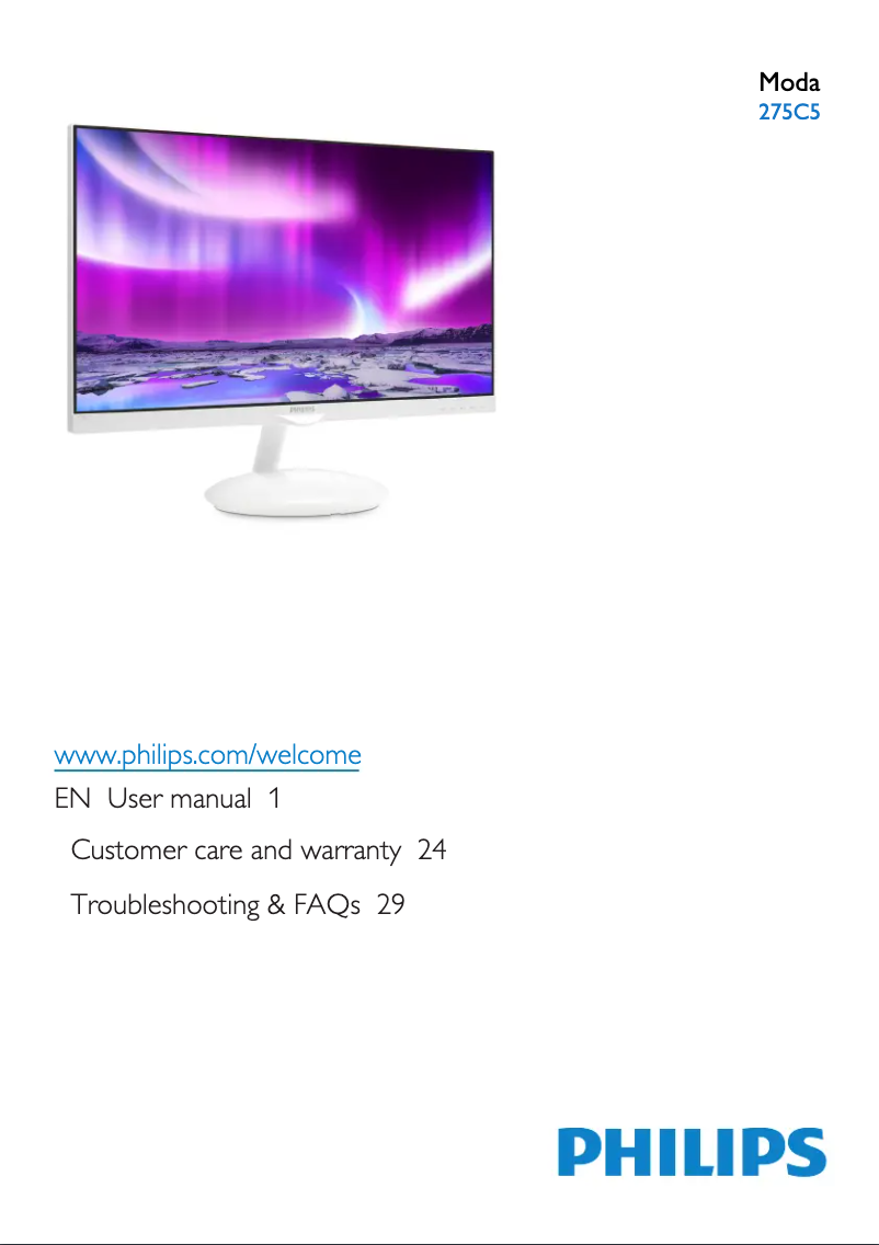 Page n°1 - Manuel utilisateur Philips Moda 275C5