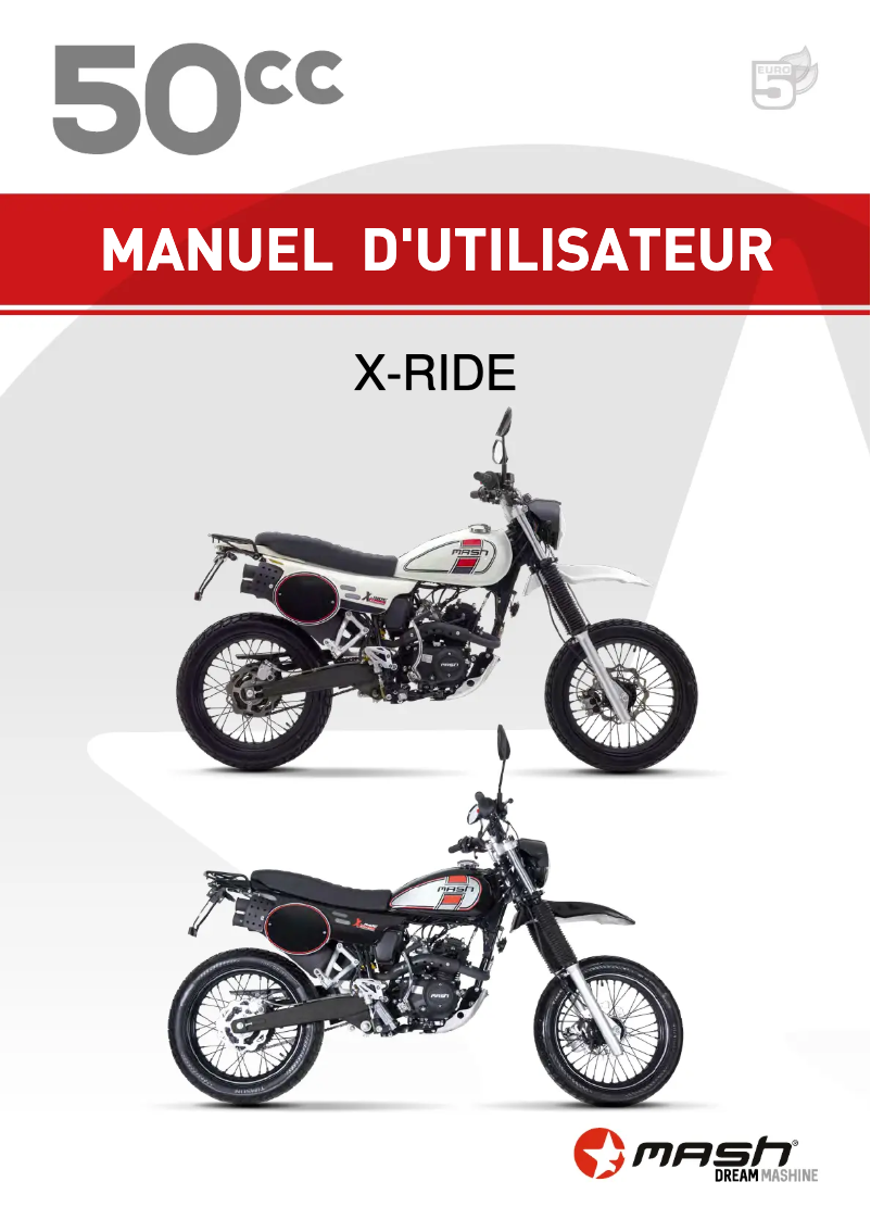 Page n°1 - Manuel utilisateur Mash X-Ride 50cc (2021)