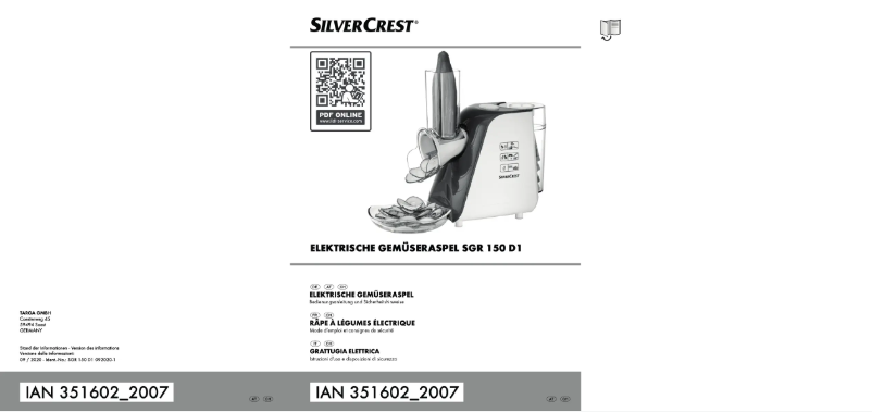 Page 1 de la notice Manuel utilisateur SilverCrest SGR 150 D1